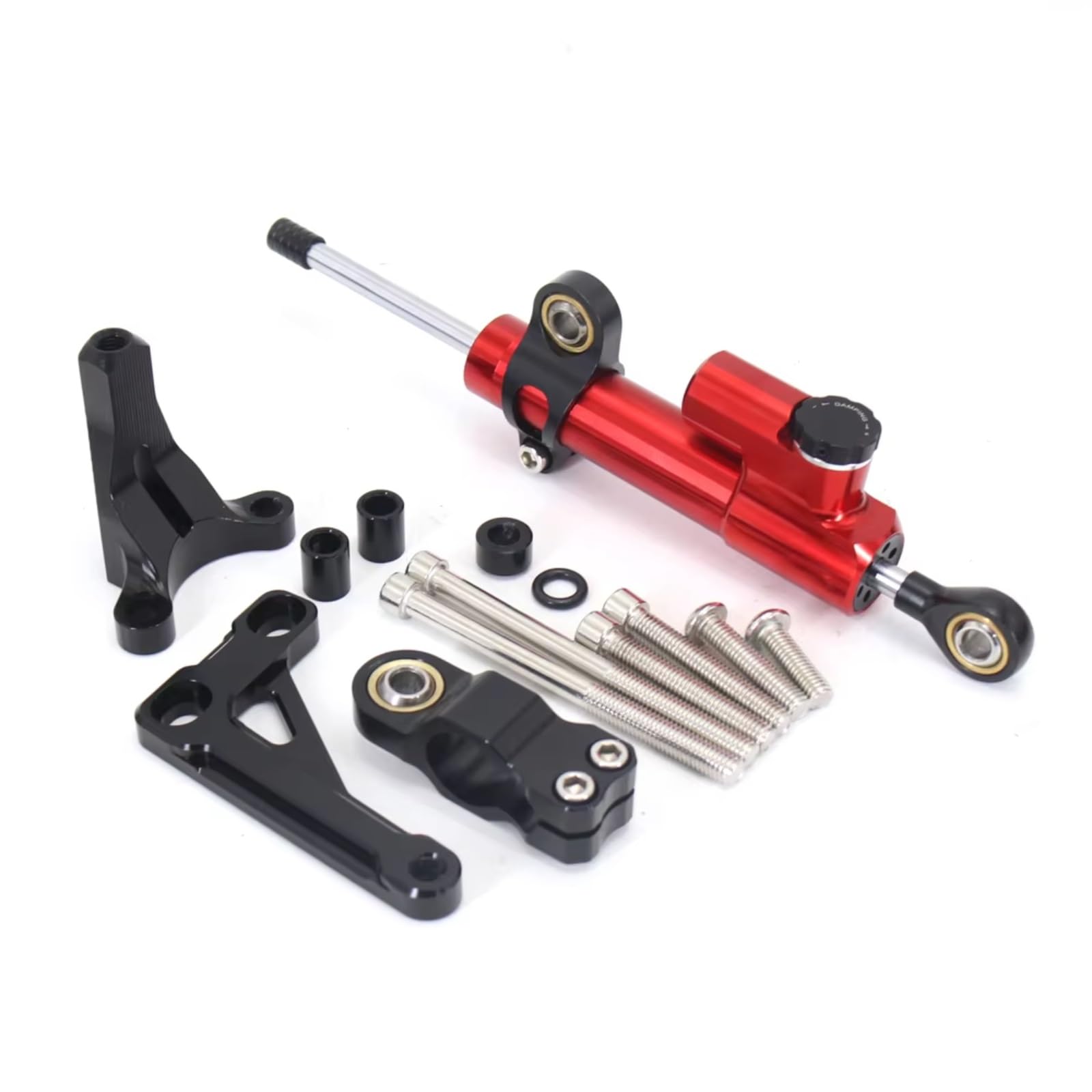 SBBLINWU Motorrad Lenkungsdämpfer Kompatibel Mit Für CB1000R Für CB1000 R Für CB-1000R 2018-2023 Motorrad Stabilisator Lenkung Dämpfer Montage Halterung Zubehör Kit(Red2) von SBBLINWU