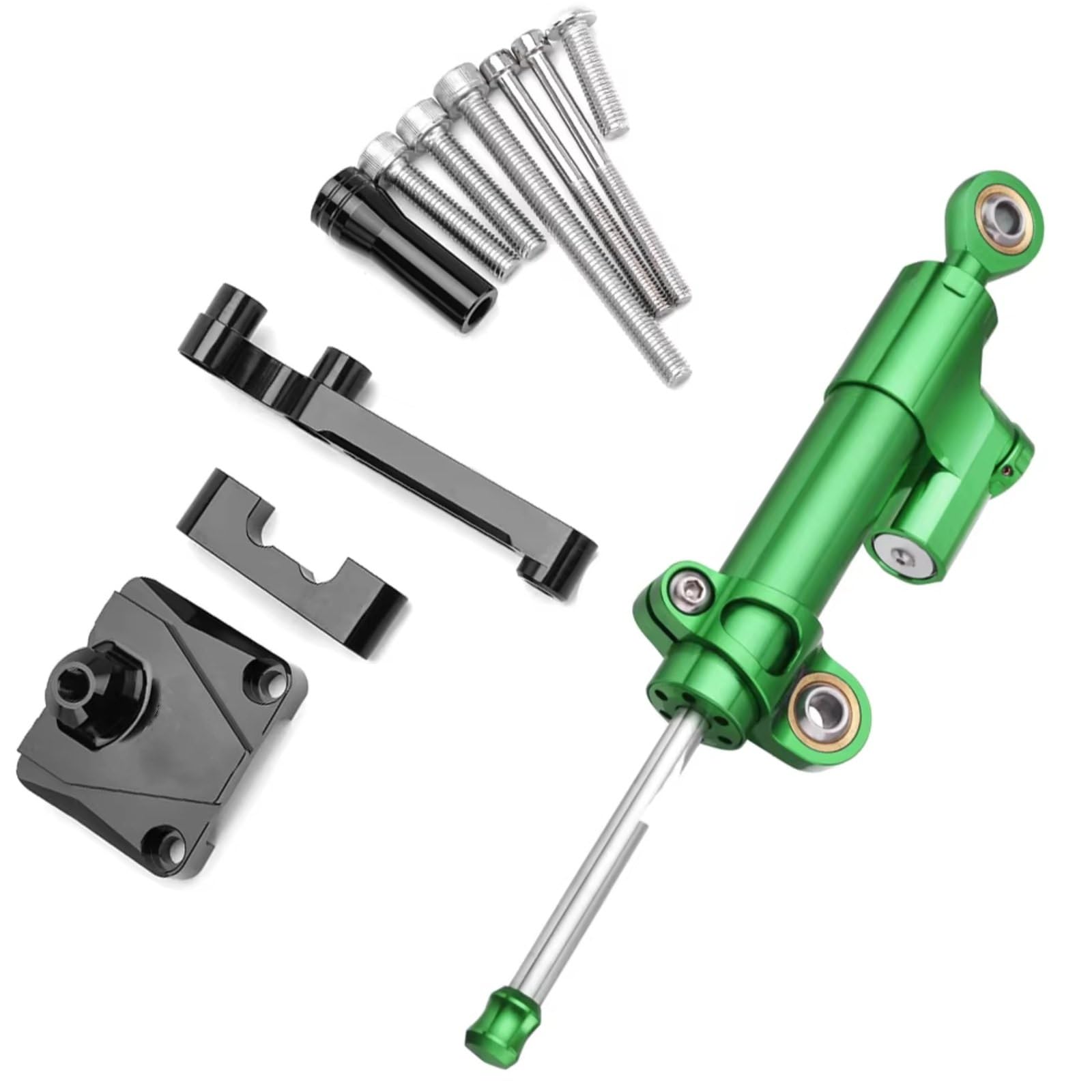 SBBLINWU Motorrad Lenkungsdämpfer Kompatibel Mit Für Ninja Für 250R Für EX250 2008–2012 Motorrad Dämpfer Lenkung Stabilisierungskontrolle Montagehalterung Teilesatz(Green 2) von SBBLINWU