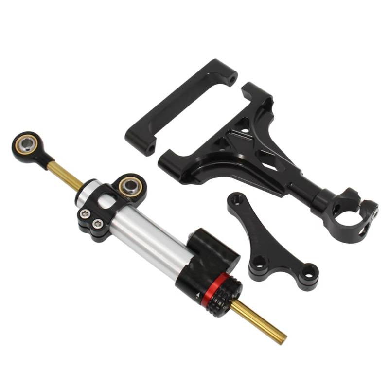 SBBLINWU Motorrad Lenkungsdämpfer Kompatibel Mit Für Z750 Abs 2003–2013 Für Z750R 2011–2013 Für Z1000 Abs 2003–2009 Motorrad Lenkstabilisatoren Stoßdämpferhalterung(Silver) von SBBLINWU