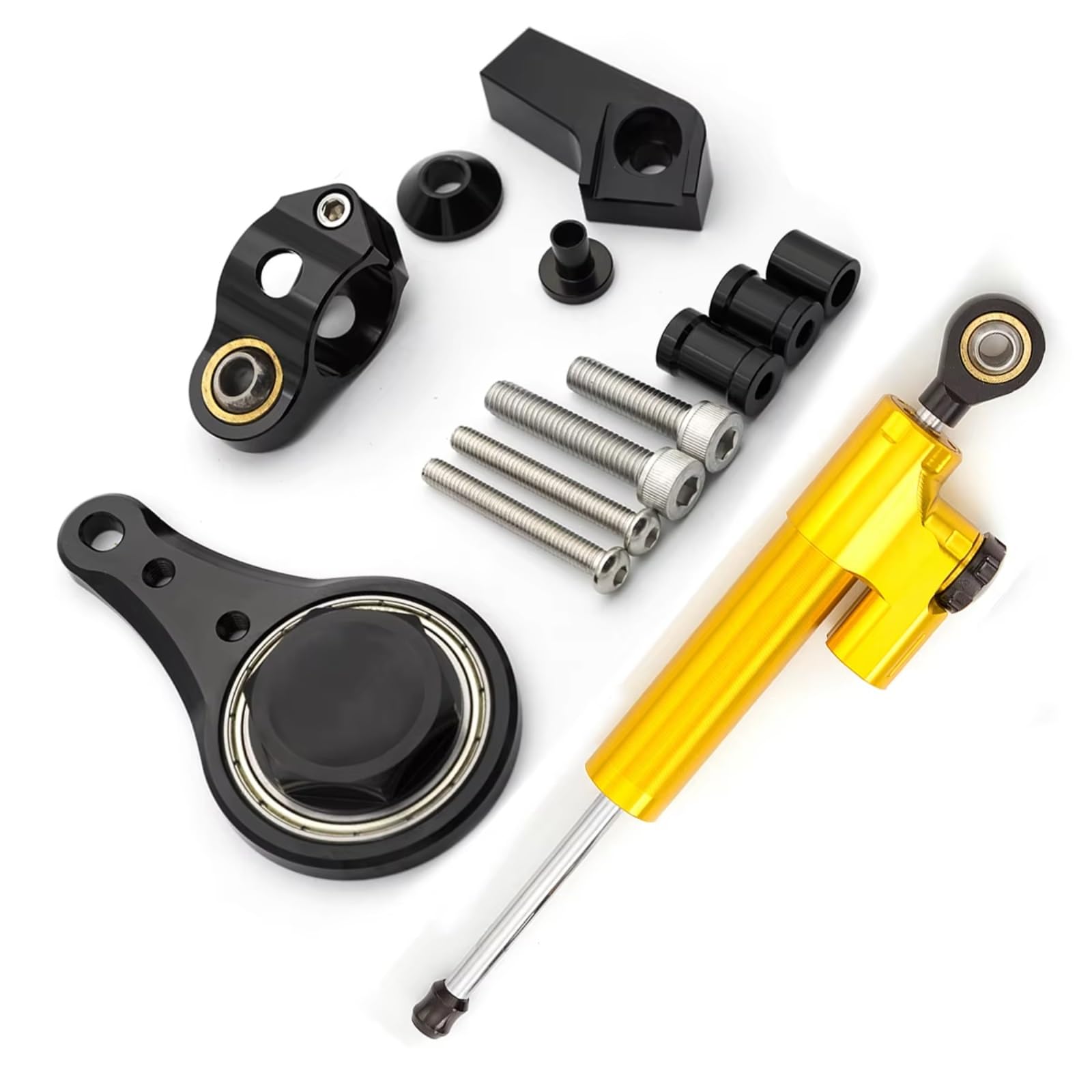 SBBLINWU Motorrad Lenkungsdämpfer Kompatibel Mit Für ZX636 Für ZX-6R 2005–2006 Motorräder Lenkstabilisierung Dämpferhalterung Montagehalterung(Yellow) von SBBLINWU