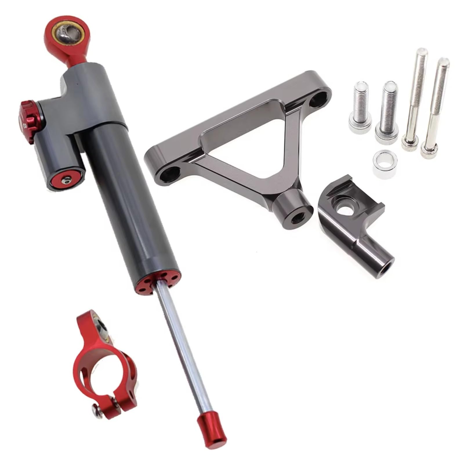 SBBLINWU Motorrad Lenkungsdämpfer Kompatibel Mit Für ZX6R 2007–2008 Motorrad Stabilisator Dämpfer Lenkung, Halterung Halter Stützsatz(Gray1) von SBBLINWU