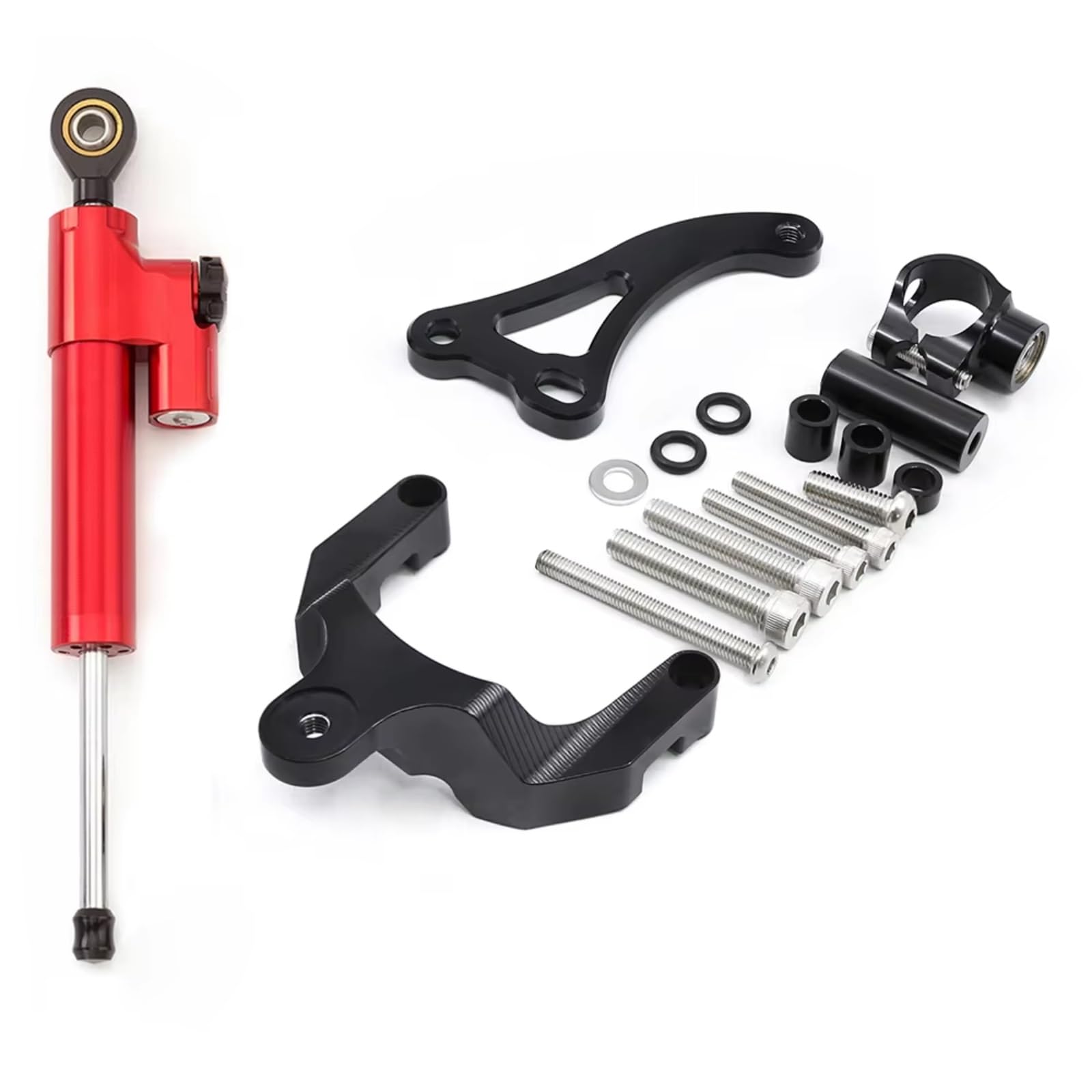 SBBLINWU Motorrad Lenkungsdämpfer Kompatibel Mit Suzuki Für GSR600 2006–2010 Motorrad Lenkungsdämpfer Stabilisator Halterung CNC Aluminium Montage Unterstützungs Set(Red) von SBBLINWU