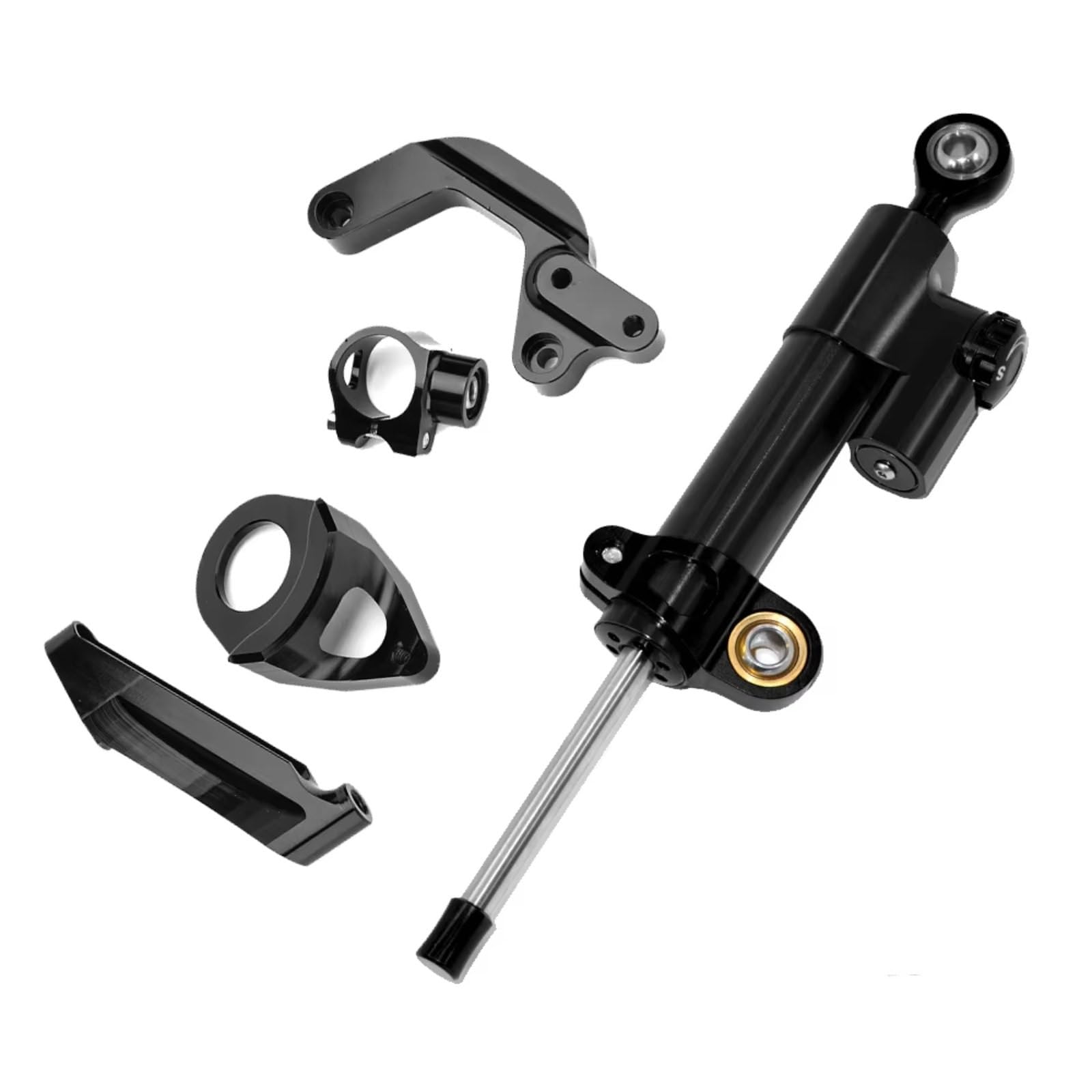 SBBLINWU Motorrad Lenkungsdämpfer Kompatibel Mit Suzuki Für GSXR-1000 Für K9 2009–2015 2014 2013 2012 2011 2010 Motorrad CNC Lenkungsdämpfer Montagehalterungs Set von SBBLINWU