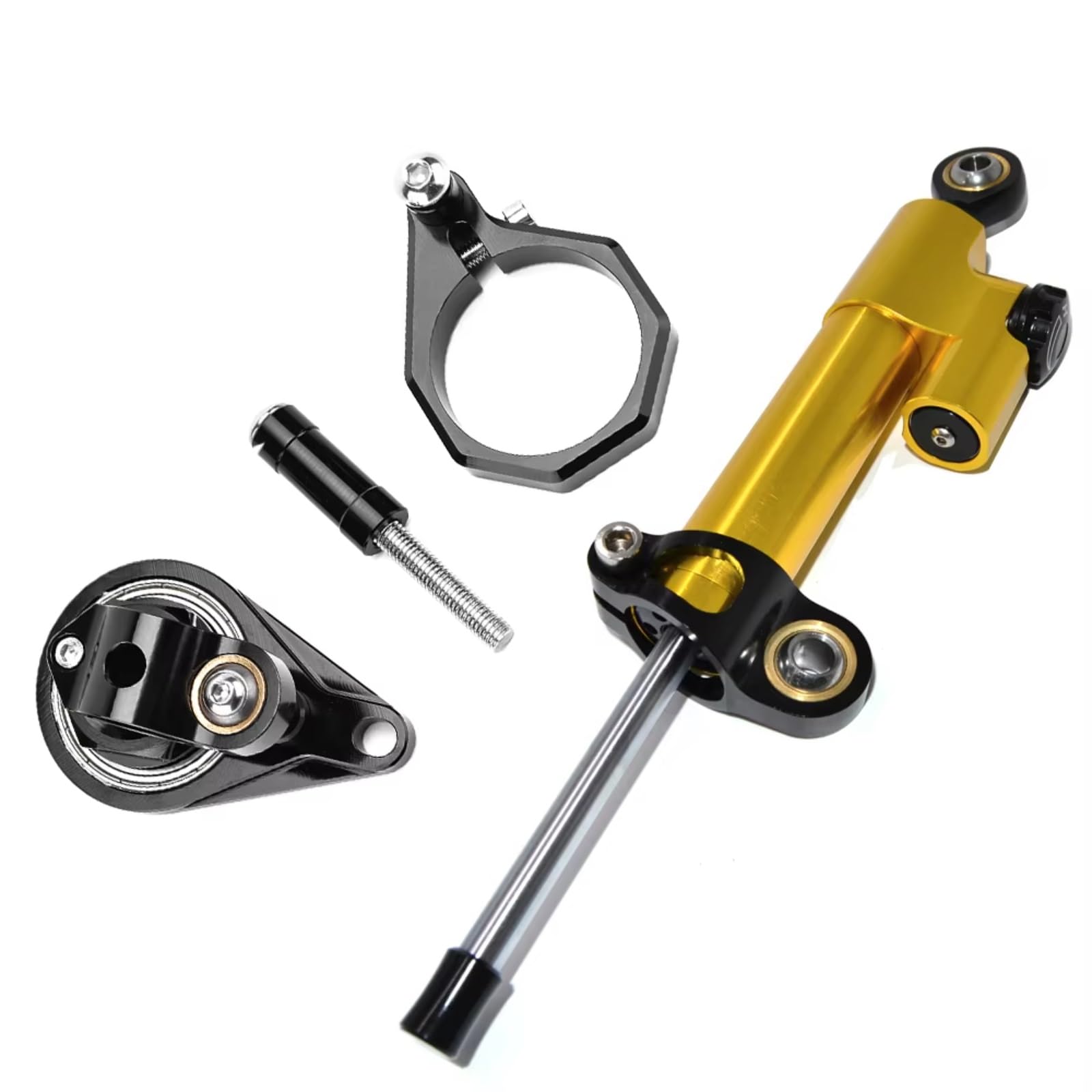 SBBLINWU Motorrad Lenkungsdämpfer Kompatibel Mit Suzuki Für GSXR600 Für GSX-R600 Für GSX R600 2006–2010 Motorrad Dämpfer Lenkung Stabilisierungskontrolle Montagehalterungs Set(Yellow 1) von SBBLINWU