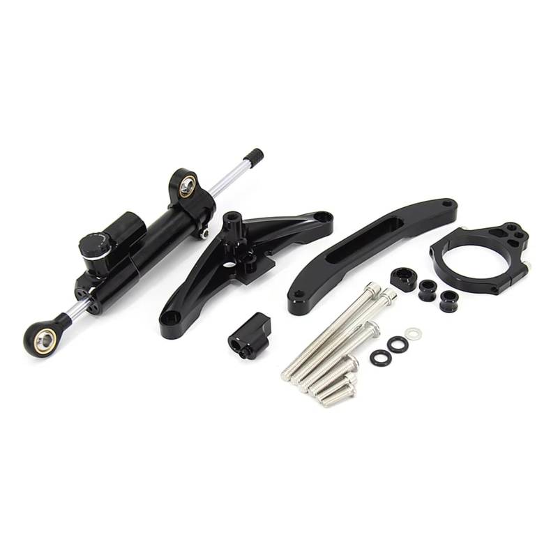 SBBLINWU Motorrad Lenkungsdämpfer Kompatibel Mit Yamaha Für FZ1 Für 2006–2015 Motorrad Lenkungsdämpfer Halterungsset Stabilisator Lineare Dämpfer Montagesatz(Black) von SBBLINWU