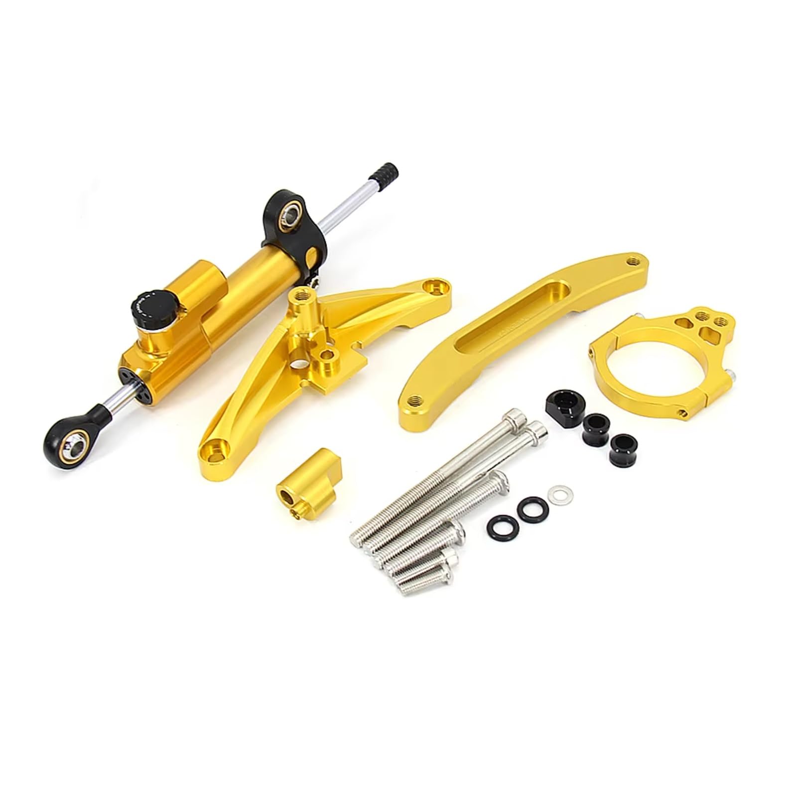 SBBLINWU Motorrad Lenkungsdämpfer Kompatibel Mit Yamaha Für FZ1 Für 2006–2015 Motorrad Lenkungsdämpfer Halterungsset Stabilisator Lineare Dämpfer Montagesatz(Yellow) von SBBLINWU