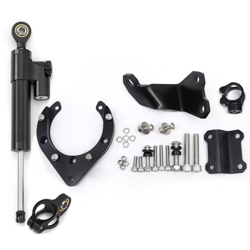 SBBLINWU Motorrad Lenkungsdämpfer Kompatibel Mit Yamaha Für MT 07 Für FZ 07 Für MT07 Für FZ07 2023 2022 2021 2020 Motorrad Lenkungsdämpfer Stabilisator Halterungs Montagesätze(Black) von SBBLINWU