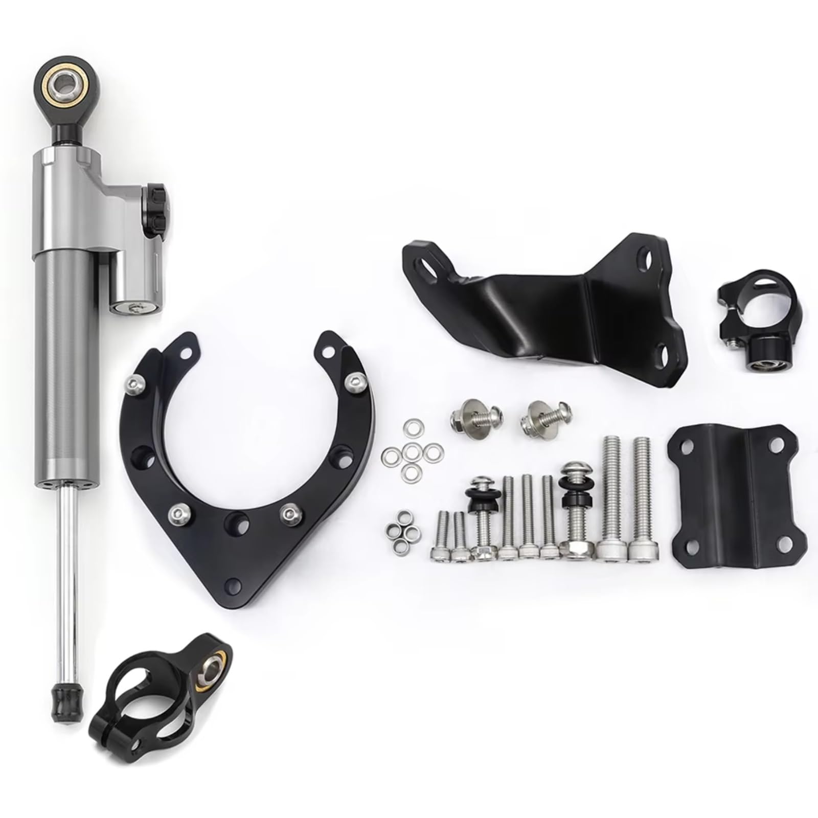 SBBLINWU Motorrad Lenkungsdämpfer Kompatibel Mit Yamaha Für MT 07 Für FZ 07 Für MT07 Für FZ07 2023 2022 2021 2020 Motorrad Lenkungsdämpfer Stabilisator Halterungs Montagesätze(Gray) von SBBLINWU