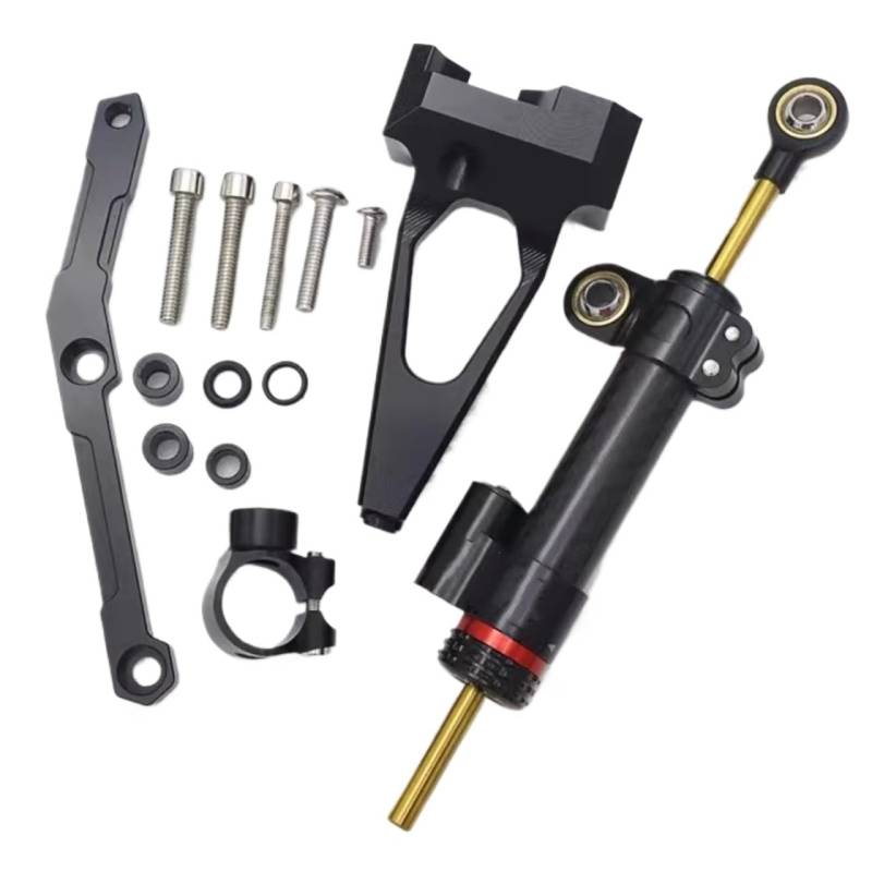 SBBLINWU Motorrad Lenkungsdämpfer Kompatibel Mit Yamaha Für MT-09 Für FZ-09 Für FZ09 2013-2020 Motorrad Stabilisator Dämpfer Lenkung Halterung Montage Universal(Black1) von SBBLINWU