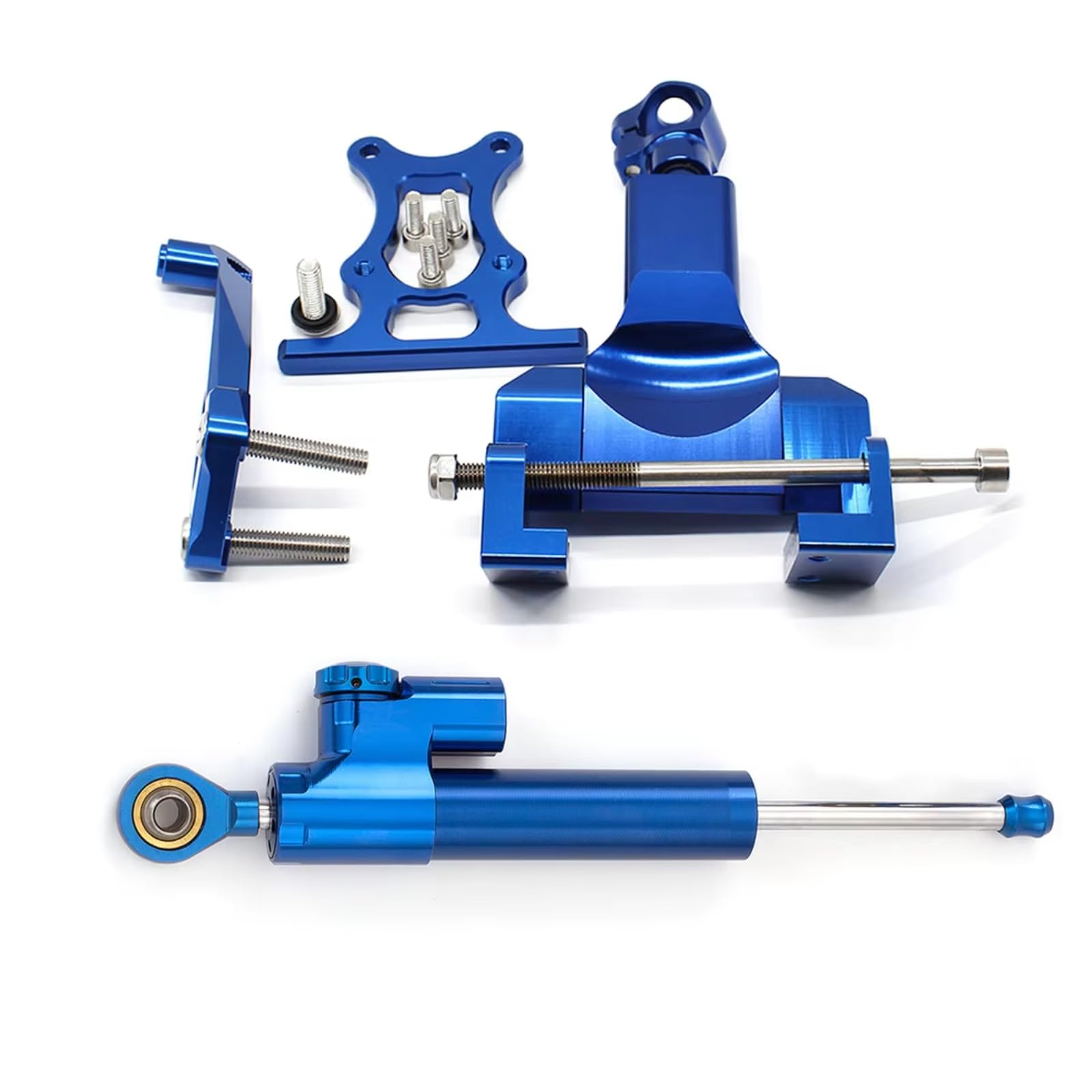 SBBLINWU Motorrad Lenkungsdämpfer Kompatibel Mit Yamaha Für MT07 Für FZ07 2014–2020 Universelles Motorrad Stabilisierungsdämpfer Halterungsmontage Lenkungsdämpfer Set(Blue) von SBBLINWU