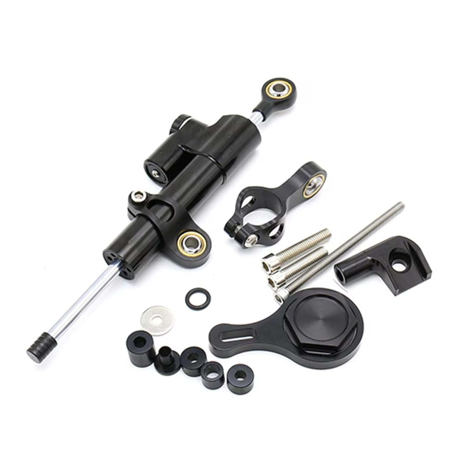 SBBLINWU Motorrad Lenkungsdämpfer Kompatibel Mit Yamaha Für R1 Für R6 2006-2015 Motorrad Lenkstoßdämpfer Richtungsdämpfer Stoßdämpfer Set(Black) von SBBLINWU