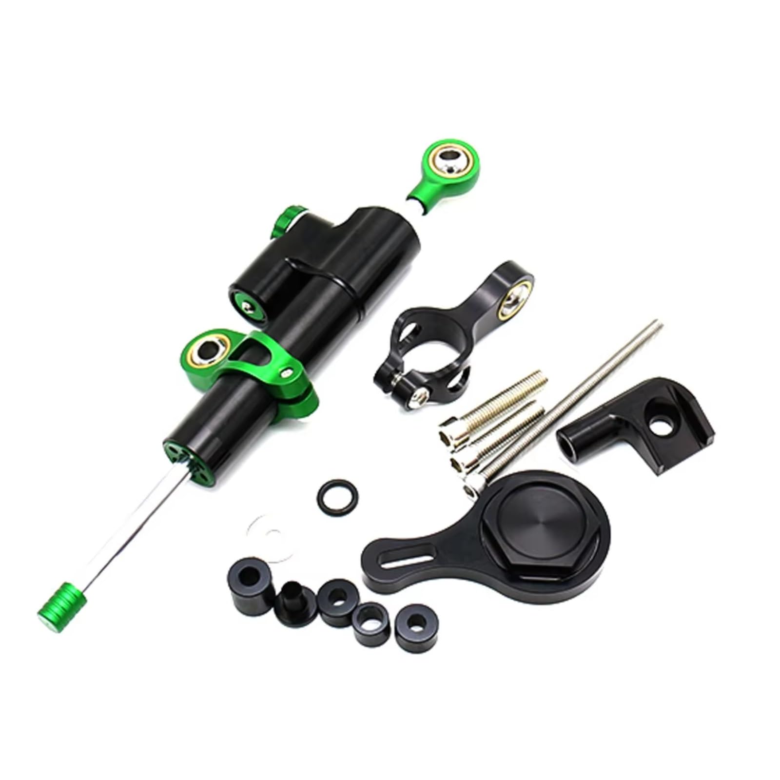 SBBLINWU Motorrad Lenkungsdämpfer Kompatibel Mit Yamaha Für R1 Für R6 2006-2015 Motorrad Lenkstoßdämpfer Richtungsdämpfer Stoßdämpfer Set(Black-Green) von SBBLINWU