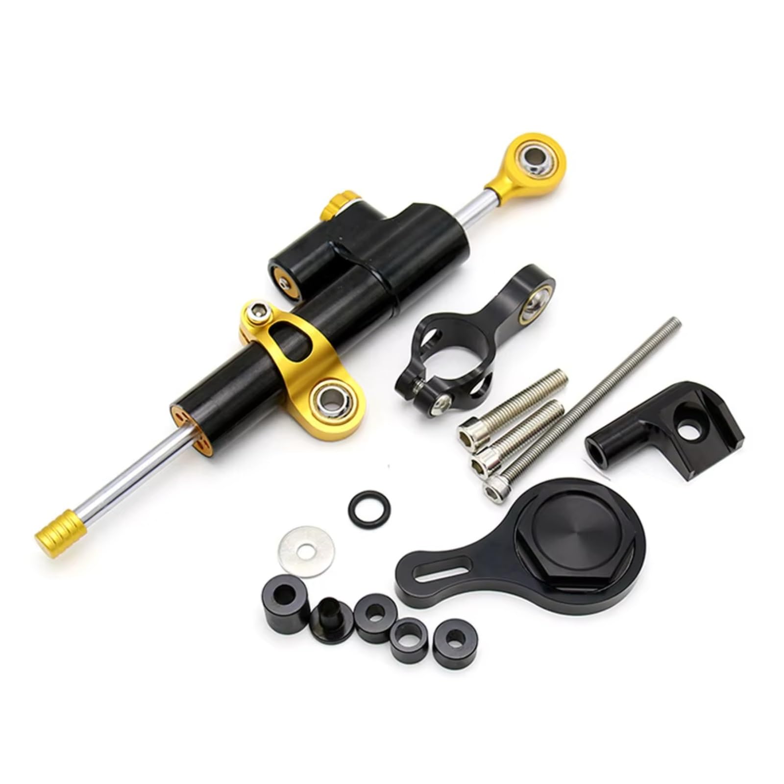 SBBLINWU Motorrad Lenkungsdämpfer Kompatibel Mit Yamaha Für R1 Für R6 2006-2015 Motorrad Lenkstoßdämpfer Richtungsdämpfer Stoßdämpfer Set(Black-Yellow) von SBBLINWU