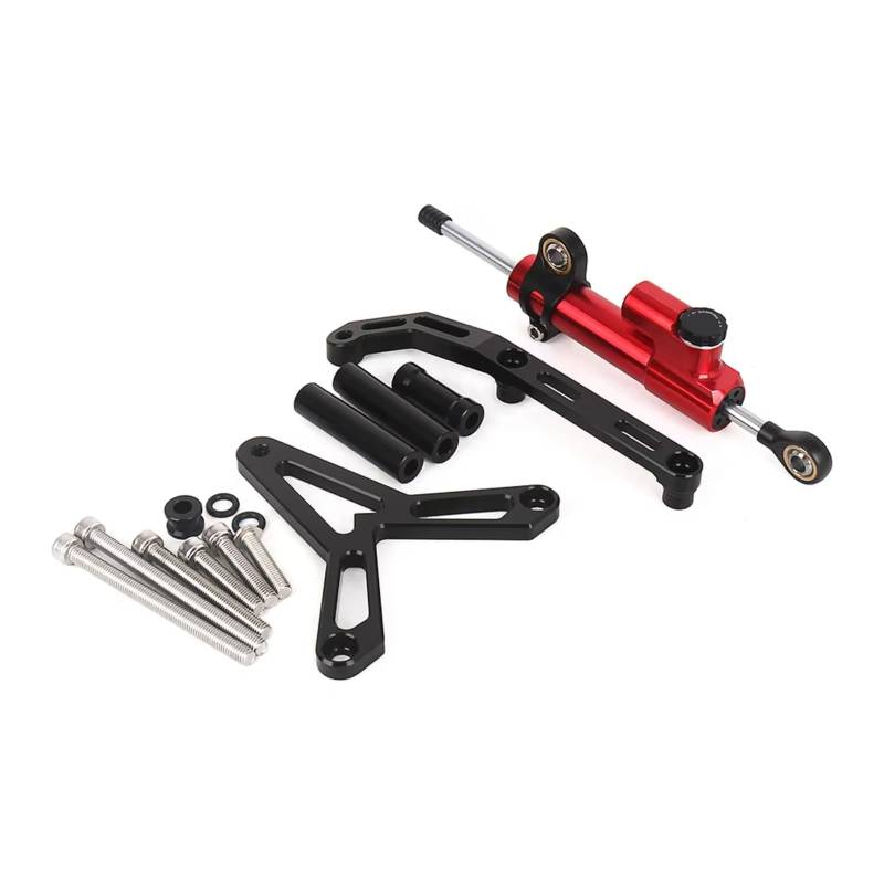 SBBLINWU Motorrad Lenkungsdämpfer Kompatibel Mit Yamaha Für Tracer 9 Für TRACER9 Für Tracer 9 GT 2021 2022 2023 Motorrad Lenkungsdämpfer Stabilisator Halterung Kit(Red) von SBBLINWU