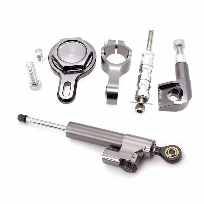 SBBLINWU Motorrad Lenkungsdämpfer Kompatibel Mit Yamaha Für YZF R1 1998–2001 1998 1999 2000 2001 Motorrad Lenkungsdämpfer Stabilisieren Lineare Halterung Stoßdämpfer Set(Gray) von SBBLINWU