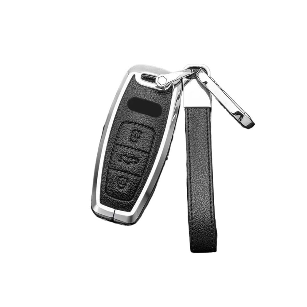 Autoschlüssel Hülle Schlüsselloses Schlüsselanhänger-Zubehör Schlüsselanhänger Hülle Hülle Für Audi A6 A7 A8 Zinklegierung Leder Auto-Fernschlüssel Für E-tron Q5 Q8 C8 D5 Autoschlüssel Schutzhülle(11 von SBTRKT