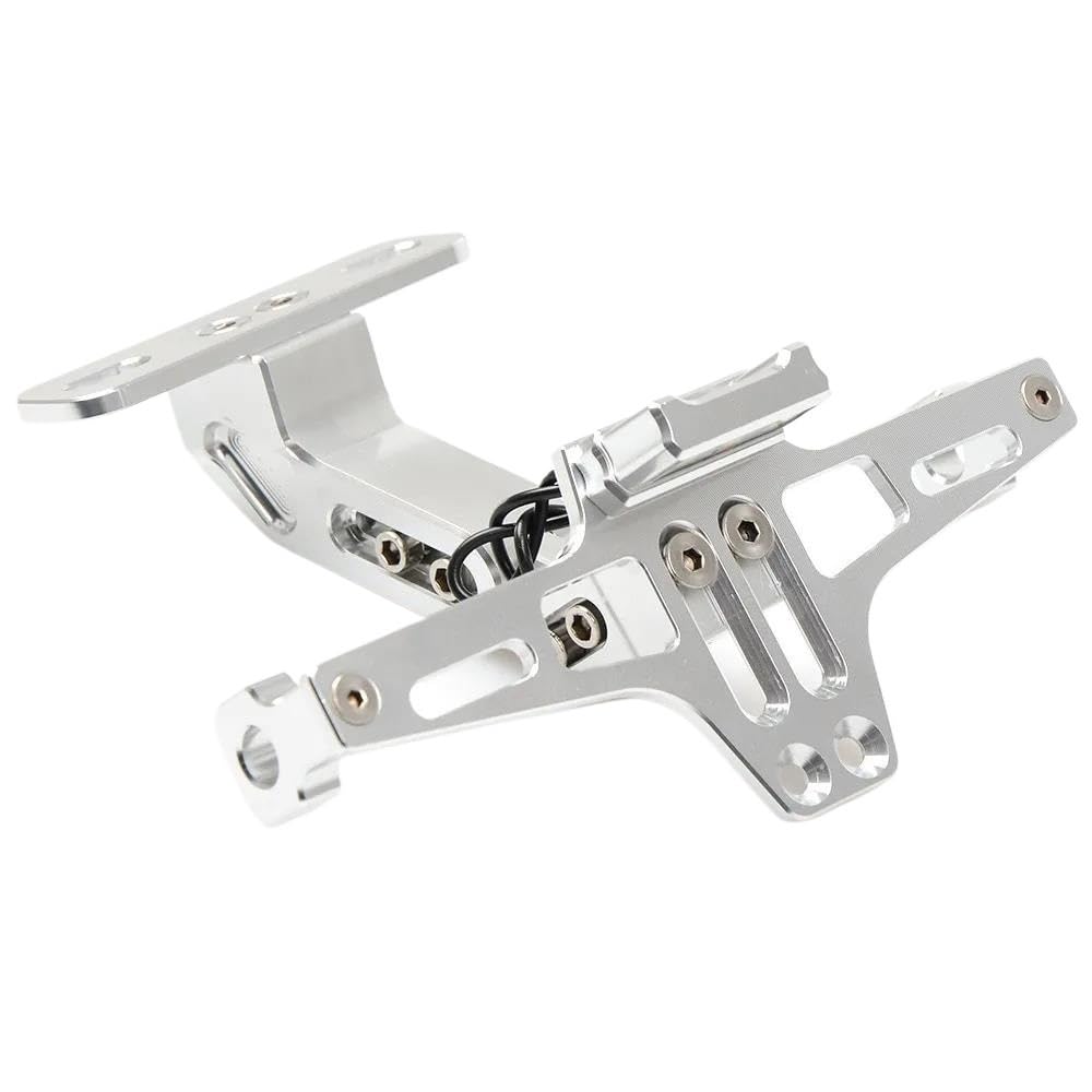 Motorrad-Kennzeichenhalter Für Kawasaki Z800 Z1000 Z900 Z650 Motorrad CNC Kennzeichenhalter Rahmen Kennzeichenhalter Für Ninja 300 200 Z400(Silver) von SBTRKT