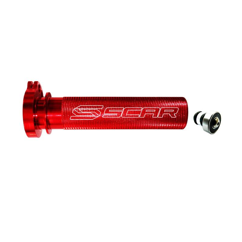 SCAR Alu gasgriff inkl. Lager Gasgriffhülse kompatibel mit HONDA CRF CRFX 250 450 CRF250R CRF450R 02-22 - Rot von SCAR