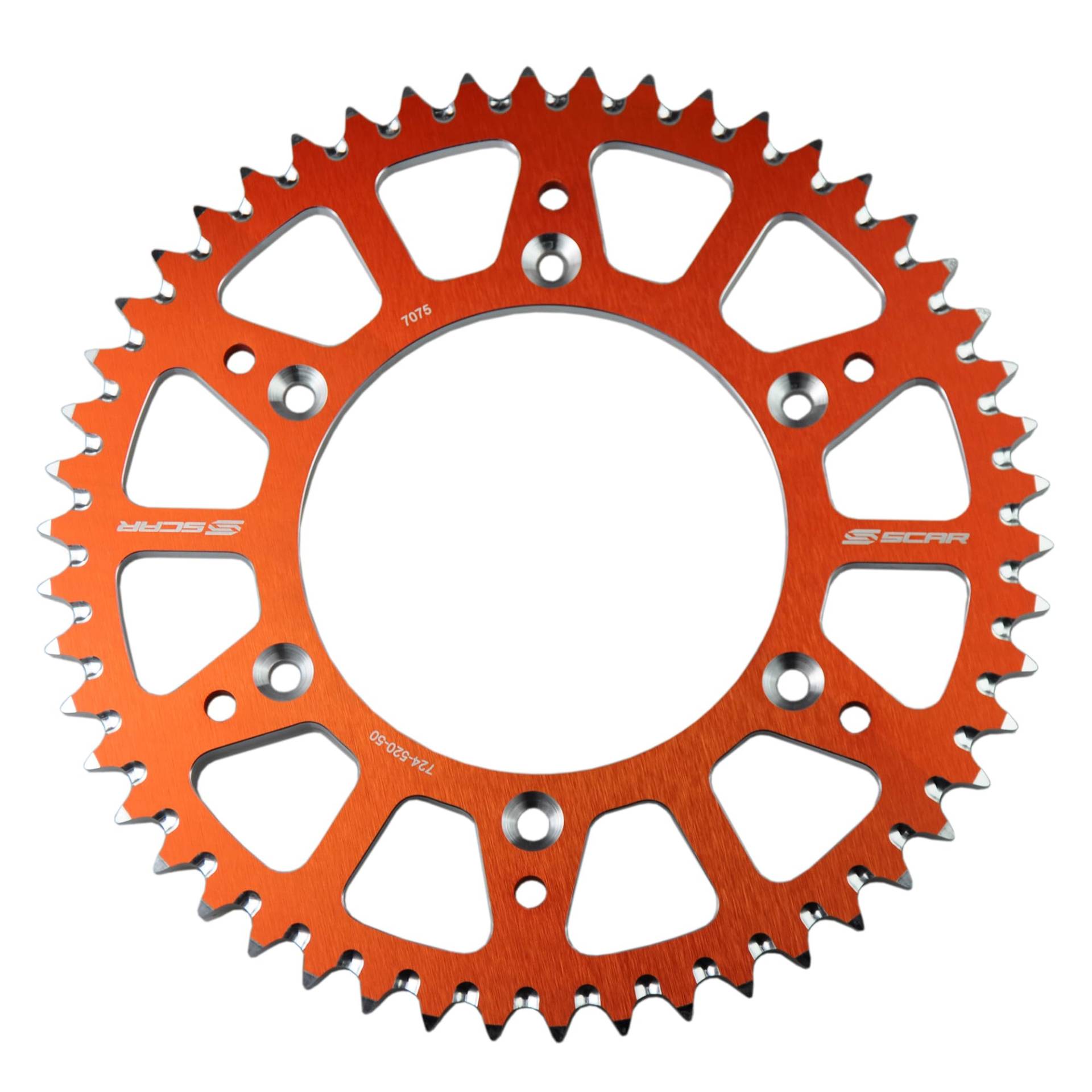 SCAR Aluminium Kettenrad kompatibel mit KTM SX/SXF/EXC/EXCF 125 150 250 300 350 450 500 93-23, Orange - 52 Zähne von SCAR