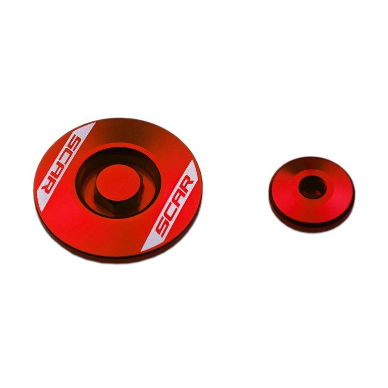 SCAR Schrauben Set Inspektionsöffnungen kompatibel mit KAWASAKI KX-F KXF 250 KX250F KXF 450 KX450F 08-23 - Rot von SCAR