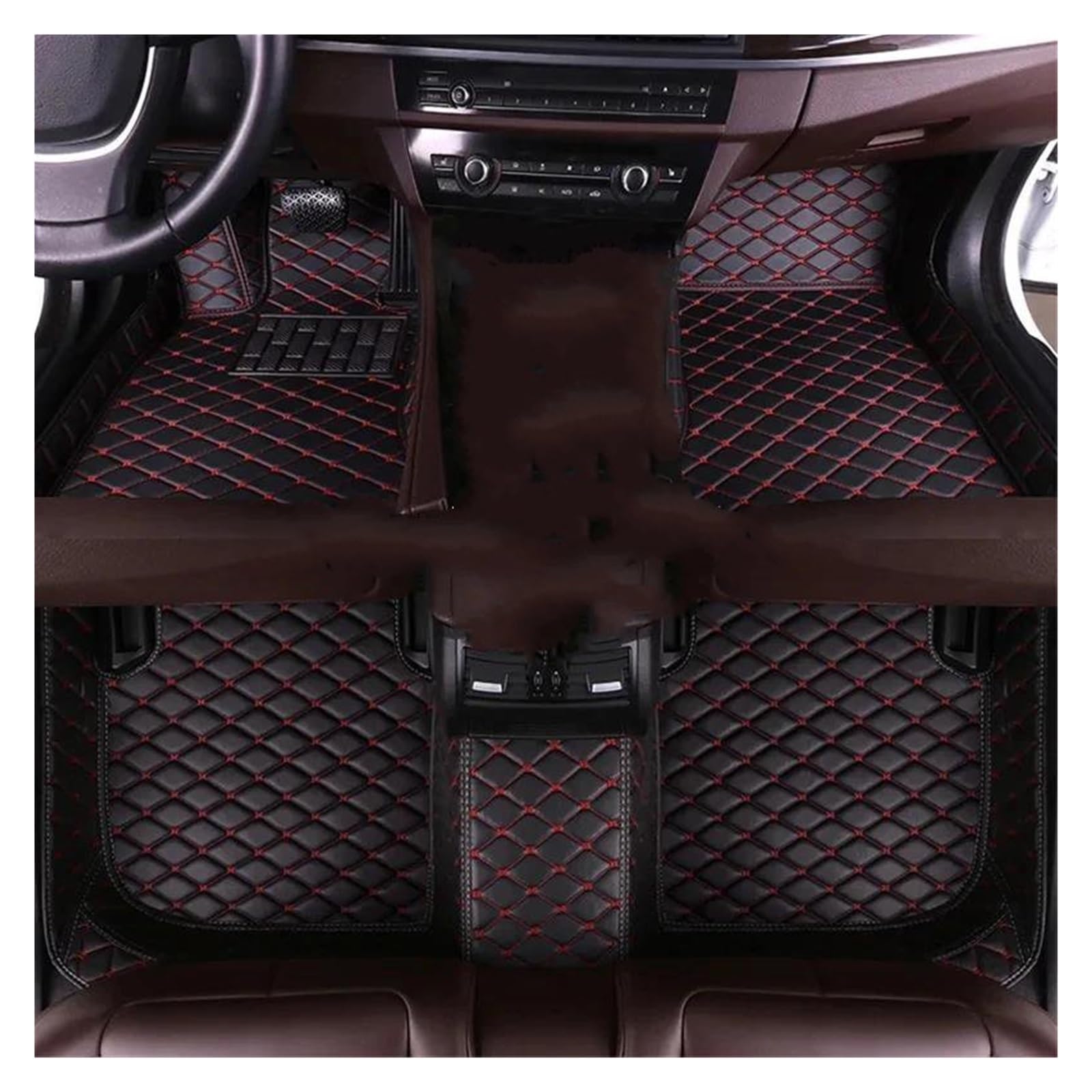 Ersatz Autozubehör 1 Set Für Octavia A5 2007 2008 2009 2010 2011 2012-2013 Auto Fußmatte Auto Fußmatten(Schwarze rote Linie,Rechtslenker) von SCARXUSV