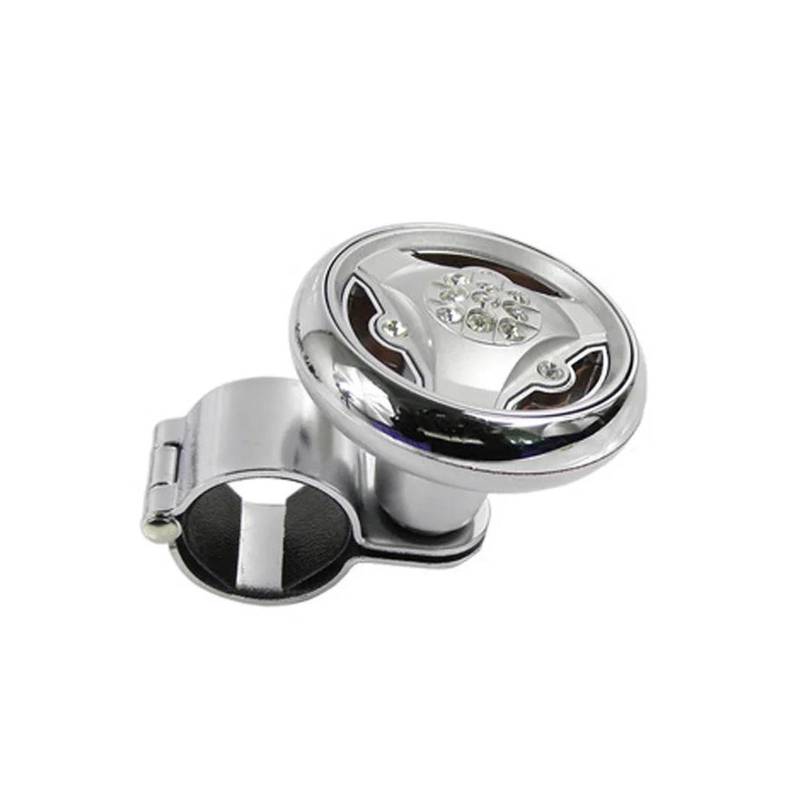 Für LKW Auto Lenkradknopfkugel Universal Lenkradhilfe Power Handle Assister Spinner Knaufkugel Auto Lenkrad(Silber) von SCARXUSV