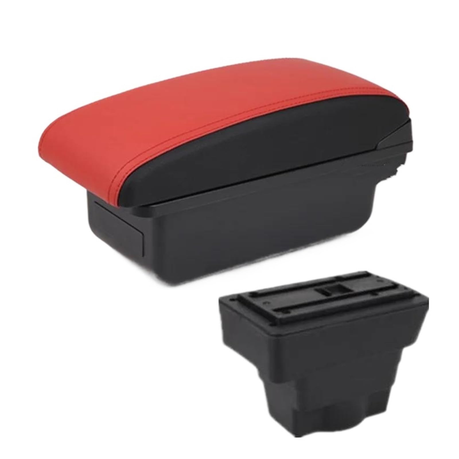 Für Opel Für Astra J 2009 2010-2019 2020 Armlehnenbox Auto Mittelarmlehne Aufbewahrungsbox Modifikationszubehör Auto Armlehnenbox(A5 Rot Schwarz Kein USB) von SCARXUSV