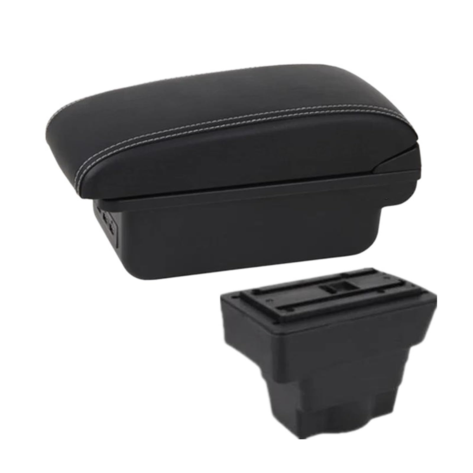 Für Opel Für Astra J 2009 2010-2019 2020 Armlehnenbox Auto Mittelarmlehne Aufbewahrungsbox Modifikationszubehör Auto Armlehnenbox(B3 weiße Linie 3USB) von SCARXUSV