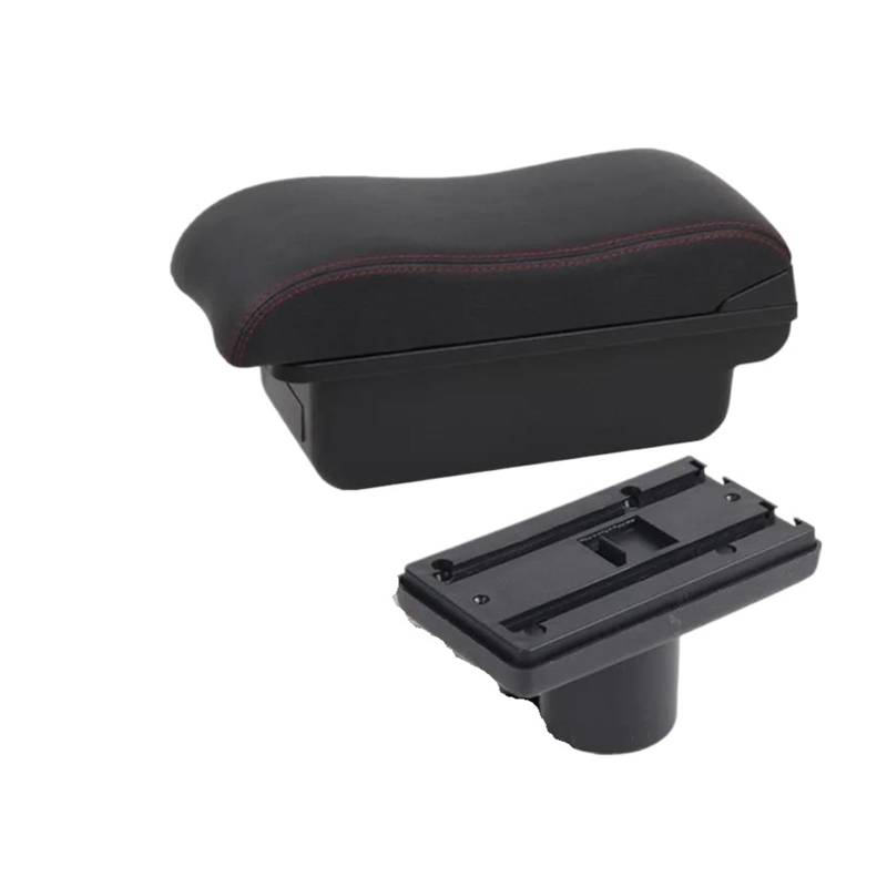 Für Seat Für Ibiza 6j 6L Armlehnenbox Autoarmlehne Nachrüstteile Aufbewahrungsbox Autoinnenausstattung Auto Armlehnenbox(A2 rote Linie Kein USB) von SCARXUSV