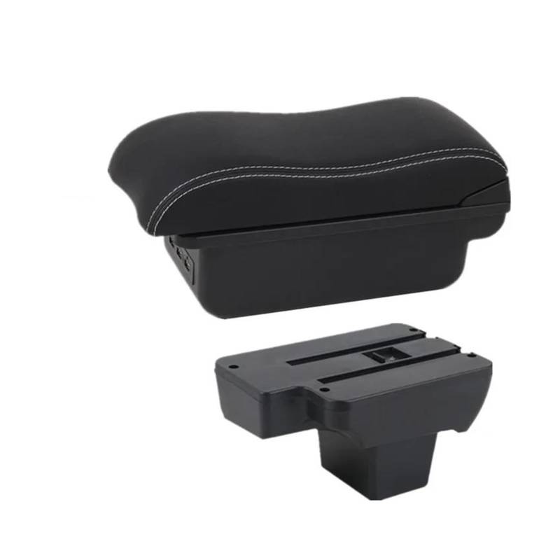 Für Seat Für Ibiza Für Arona Armlehnenbox Auto Armlehnenbox Zentrale Aufbewahrungsbox Innenraum Nachrüstung Autozubehör Auto Armlehnenbox(B2 weiße Linie 3USB) von SCARXUSV