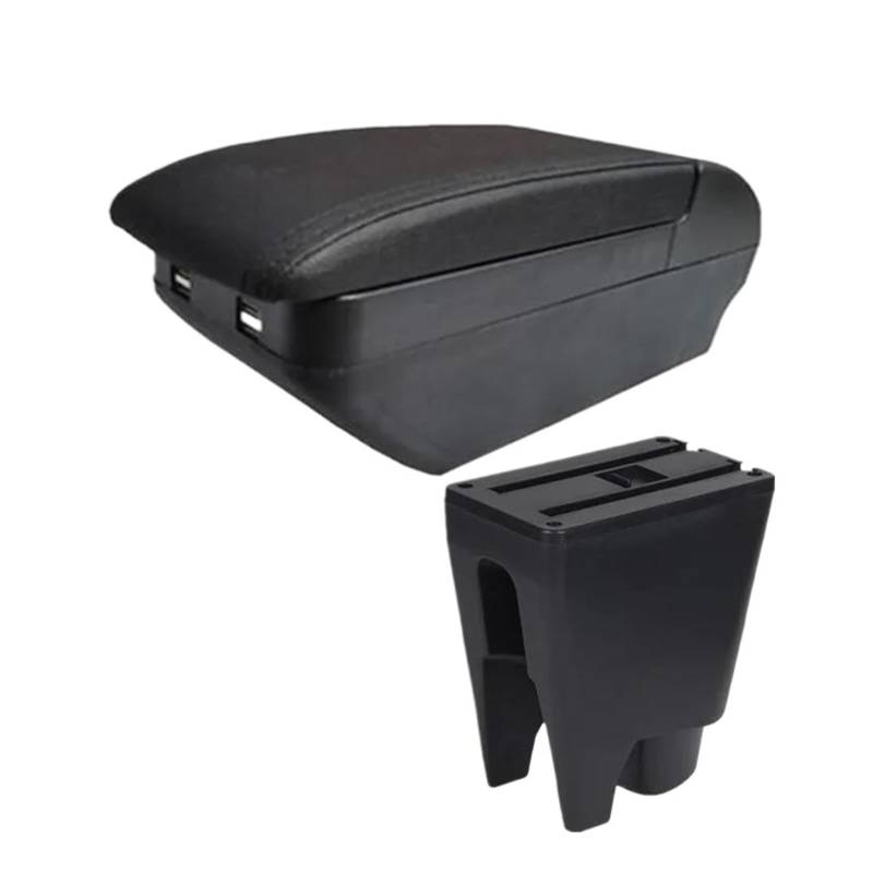 Für Toyota Für Aygo BJ 2010-2020 Armlehnenbox Konsole Armlehne Aufbewahrungsbox Innenraum Spezielles Nachrüst Autozubehör Auto Armlehnenbox(H schwarze Linie 4USB) von SCARXUSV