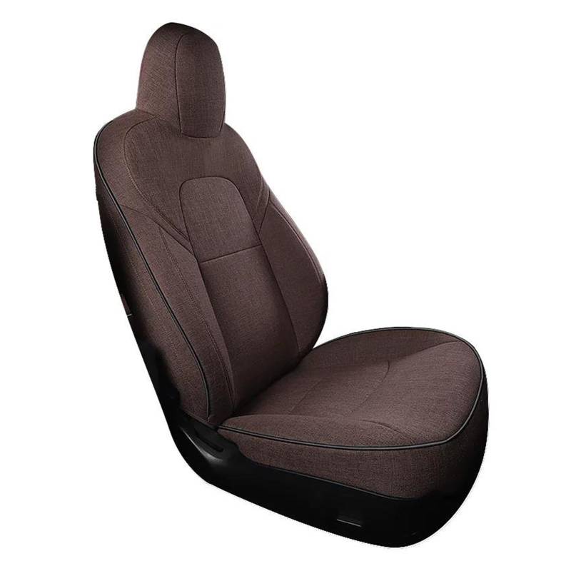 SCARXUSV Für Tesla Für Model 3 Autositzbezug 5 Sitzer Sitzbezug Aus Flachsfaser Mit Halber Umrandung Komplettsets für Autositzbezüge(5) von SCARXUSV