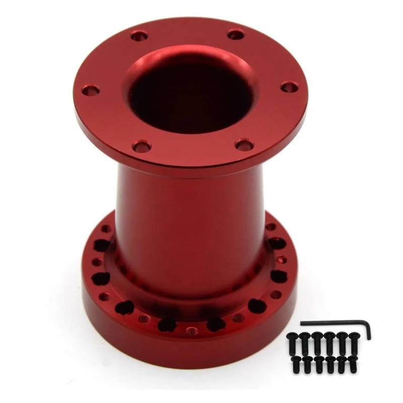 Universal 101MM Lenkradnaben Abstandshalter Lenkradnaben Adaptersatz Abstandshalter Autozubehör Auto Lenkrad(Rot) von SCARXUSV