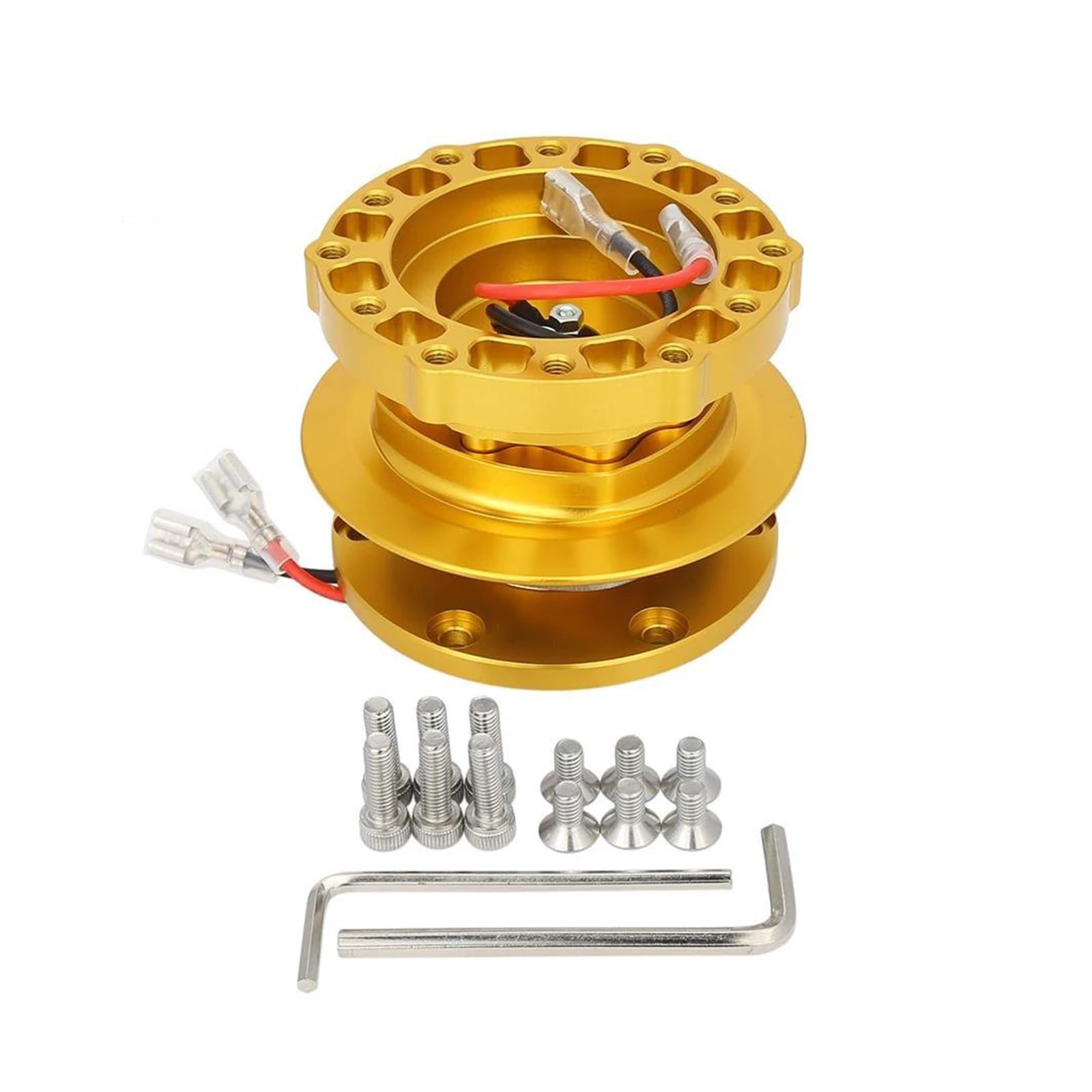 Universal Schnellspannnabenadapter Auto Rennlenkrad Schnellspannnabenadapter Boss Kit Autoinnenteile Auto Lenkrad(Gold) von SCARXUSV