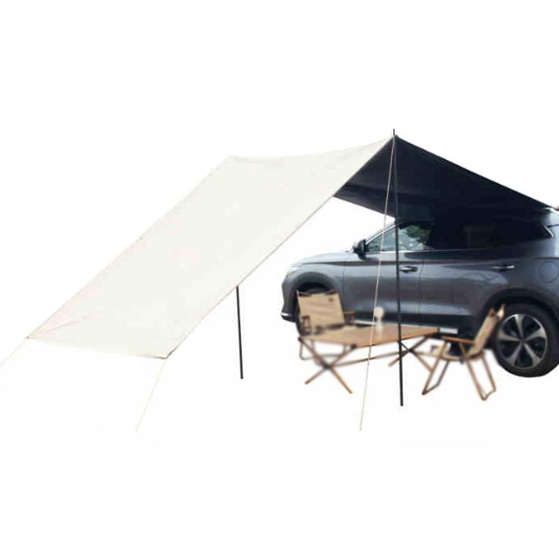 Tragbare Auto Markise, wasserdichte Heckzelt Auto, Sonnensegel Wohnwagen, UPF50+, mit Stützstangen und Saugnäpfen, Mehrere Aufbaumöglichkeiten for Camping, Picknick, Reisen(Large) von SCBTGKLN