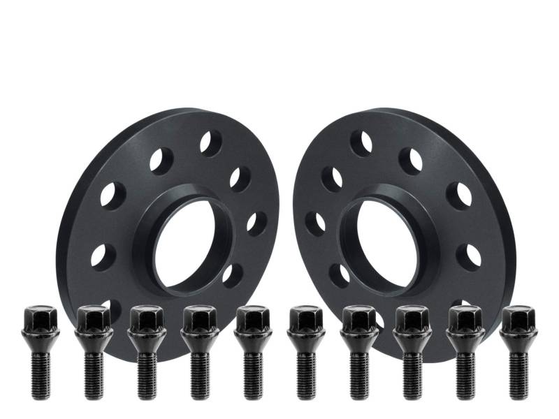 SCC Fahrzeugtechnik Distanzscheiben Set 20mm (2x10mm) schwarz eloxiert mit Radschrauben M14x1,25 Kegel 38mm für BMW von SCC Fahrzeugtechnik