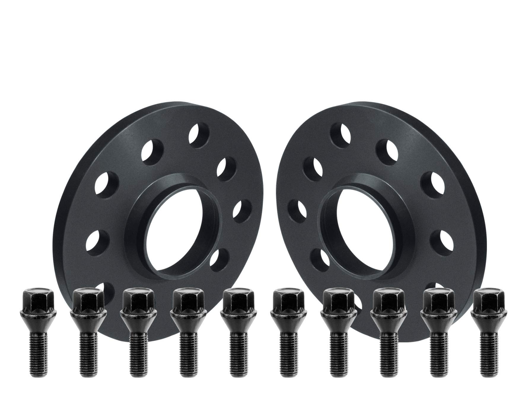 SCC Fahrzeugtechnik Distanzscheiben Set 30mm (2x15mm) schwarz eloxiert mit Radschrauben M14x1,25 Kegel 43mm für BMW von SCC Fahrzeugtechnik