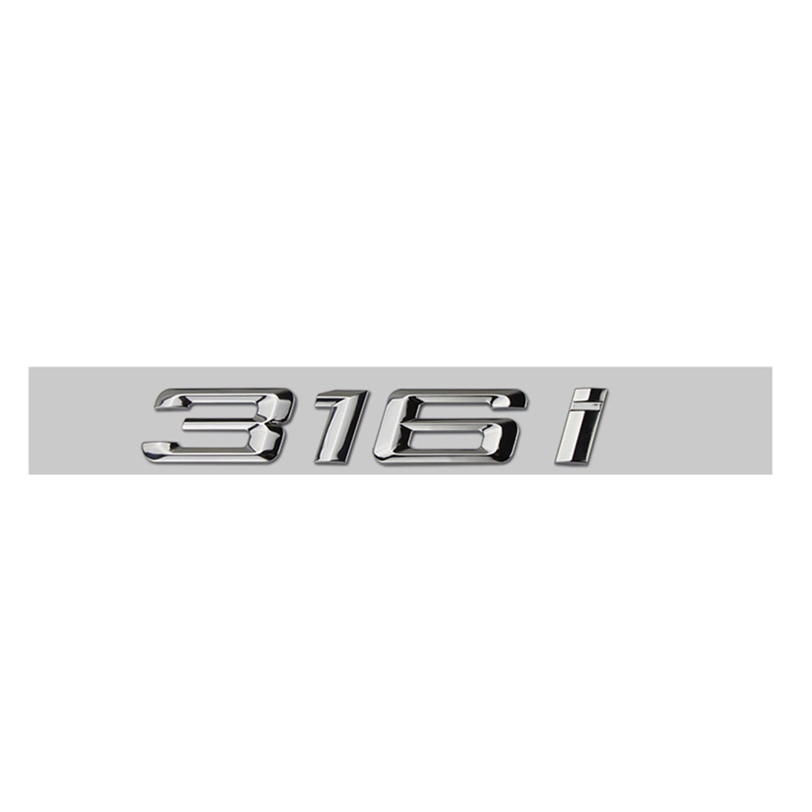 SCHAAN 3D ABS Chrom Auto Buchstaben Kofferraum Emblem Abzeichen Aufkleber passend for BMW Schriftzug G20 316i 320i 320d 325i 330i 2020 2021 Zubehör Autoaufkleber (Color : 316i, Size : 2019-2022) von SCHAAN