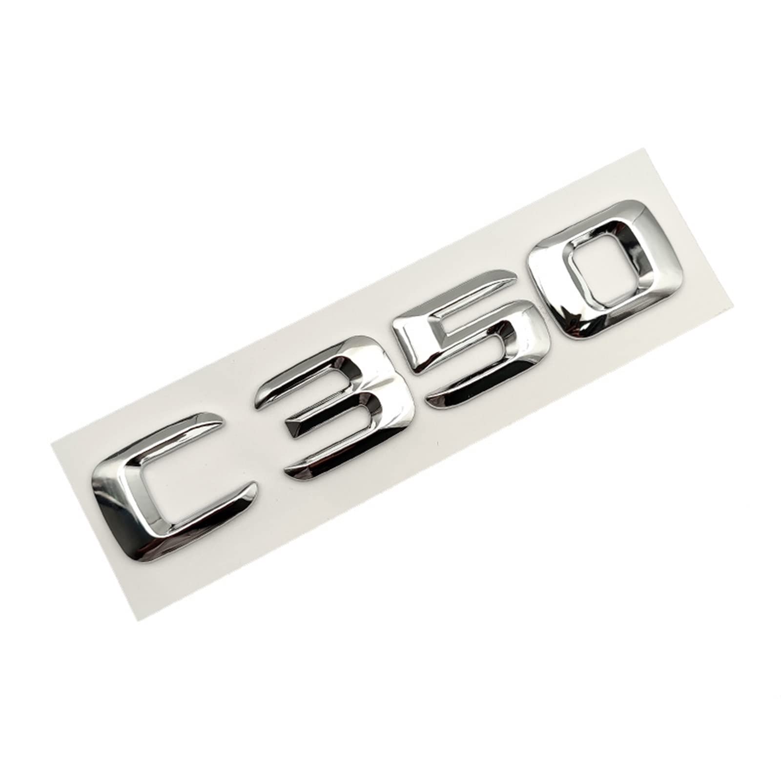 SCHAAN 3D ABS Chrom Buchstaben Auto Kofferraum Emblem Abzeichen Aufkleber C43 C180 C200 C220 C300 C350 Logo Passend for Mercedes W205 W204 Zubehör Autoaufkleber (Color : C350) von SCHAAN