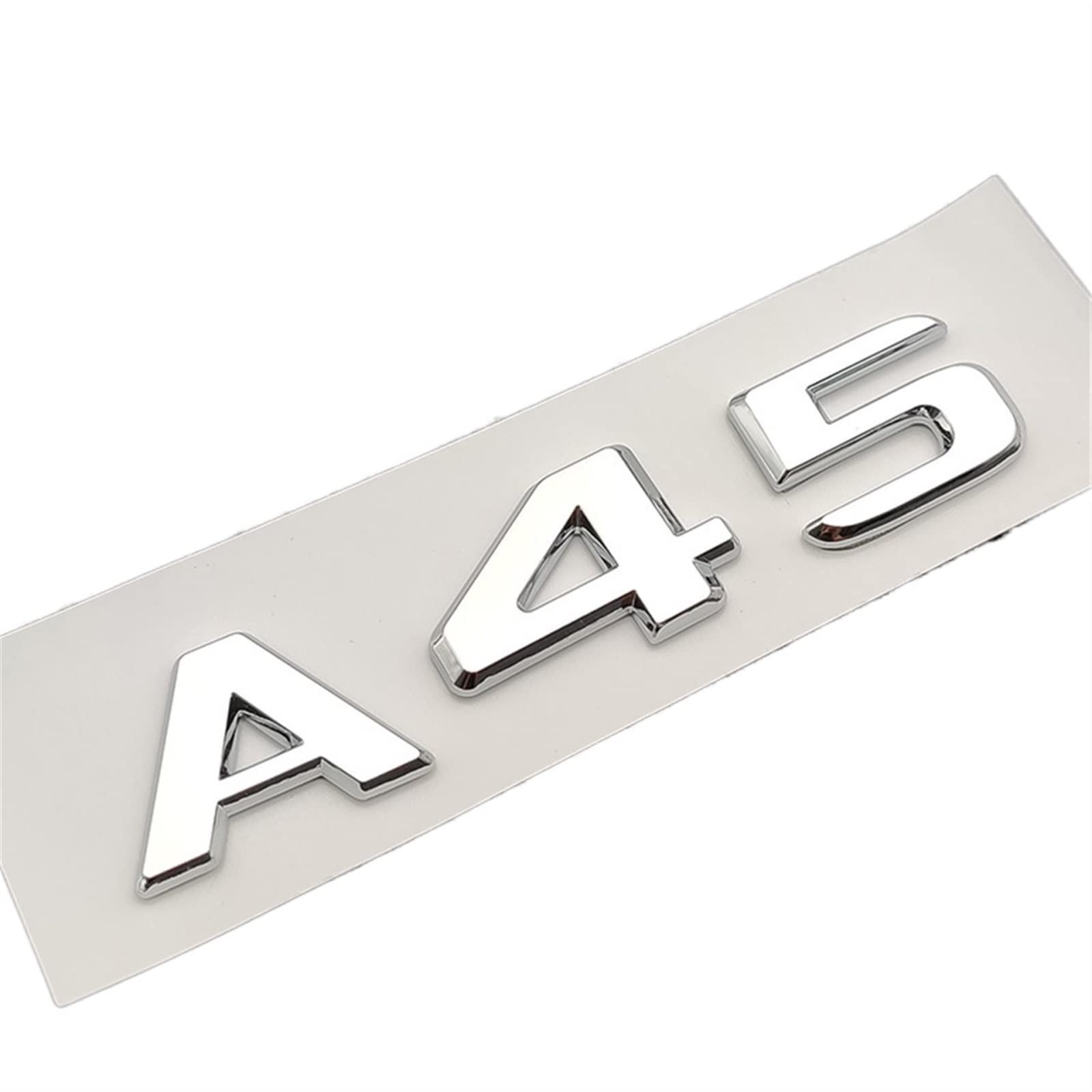 SCHAAN 3D ABS Rot Schwarz Chrom Auto Buchstaben Kofferraum Abzeichen Aufkleber A45S Emblem Logo Passend for Mercedes A45S AMG W177 W176 Zubehör Autoaufkleber (Color : A45 Chrome) von SCHAAN