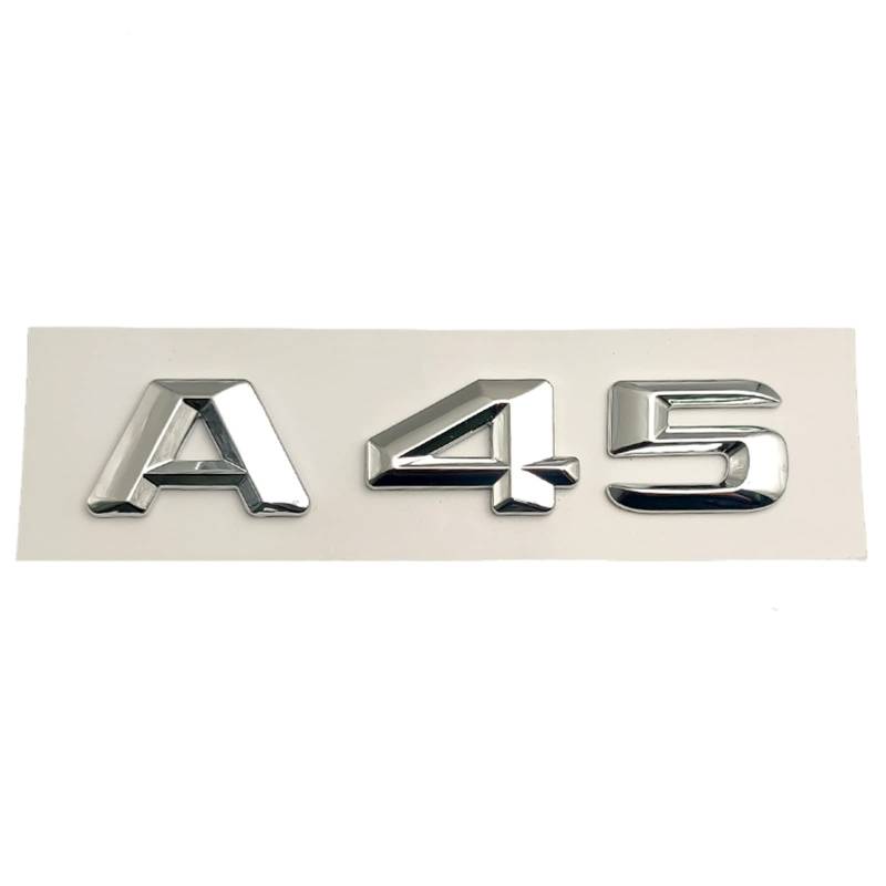 SCHAAN 3D-Chrom-Buchstaben for Auto-Emblem-Abzeichen-Aufkleber Kofferraum-Stern-Logo passend for Mercedes passend for Benz A200 W176 Klasse A W177 Schriftzug Zubehör Autoaufkleber (Color : Chrome, S von SCHAAN