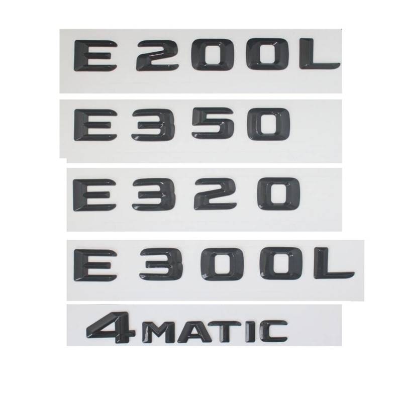 SCHAAN Glänzend Schwarze Stammbuchstaben-Abzeichen-Emblem, passend for E43 E63 E55 AMG E320 E350 E300 E200 E400 E500 E250 E550 E420 4MATIC Autoaufkleber (Color : 4MATIC) von SCHAAN