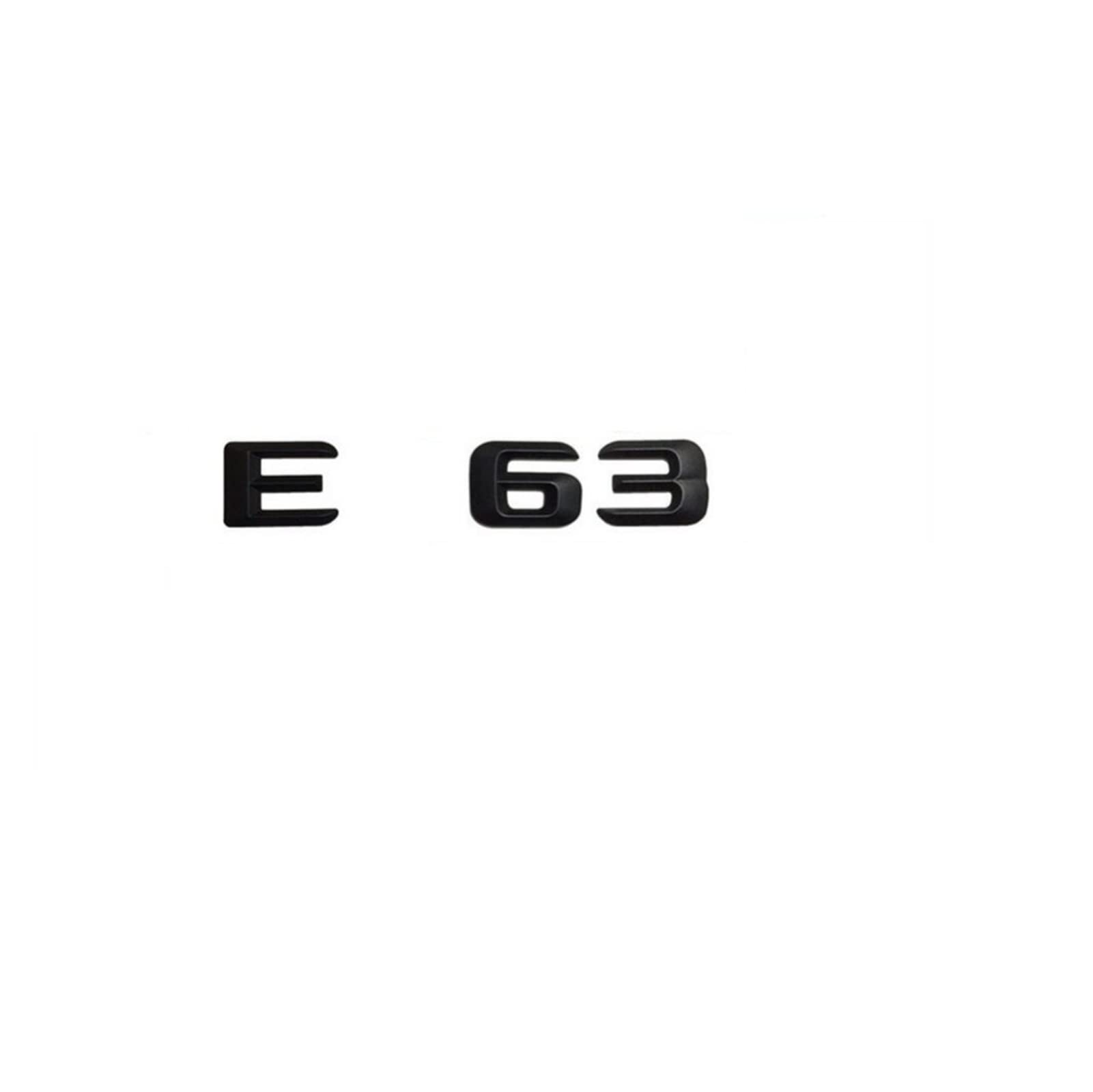 SCHAAN Mattschwarz E 63" Buchstaben for den Kofferraum, hinten, Wort-Abzeichen, Emblem, Buchstaben-Aufkleber, kompatibel mit Mercedes Benz AMG E-Klasse E63 AMG Autoaufkleber von SCHAAN