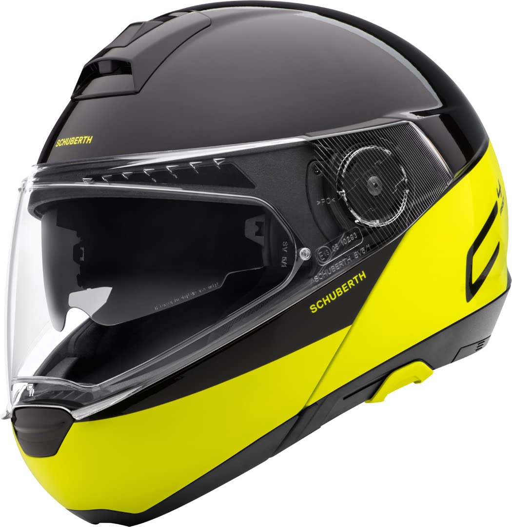 Schuberth C4 Pro Swipe Klapphelm, schwarz/gelb, S (55) von SCHUBERTH