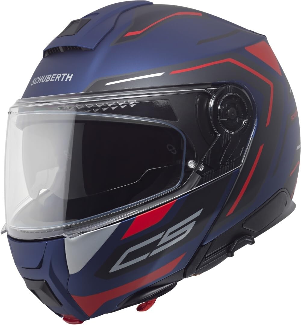 Schuberth C5 Omega Helm, blau matt/rot, L (59) von SCHUBERTH