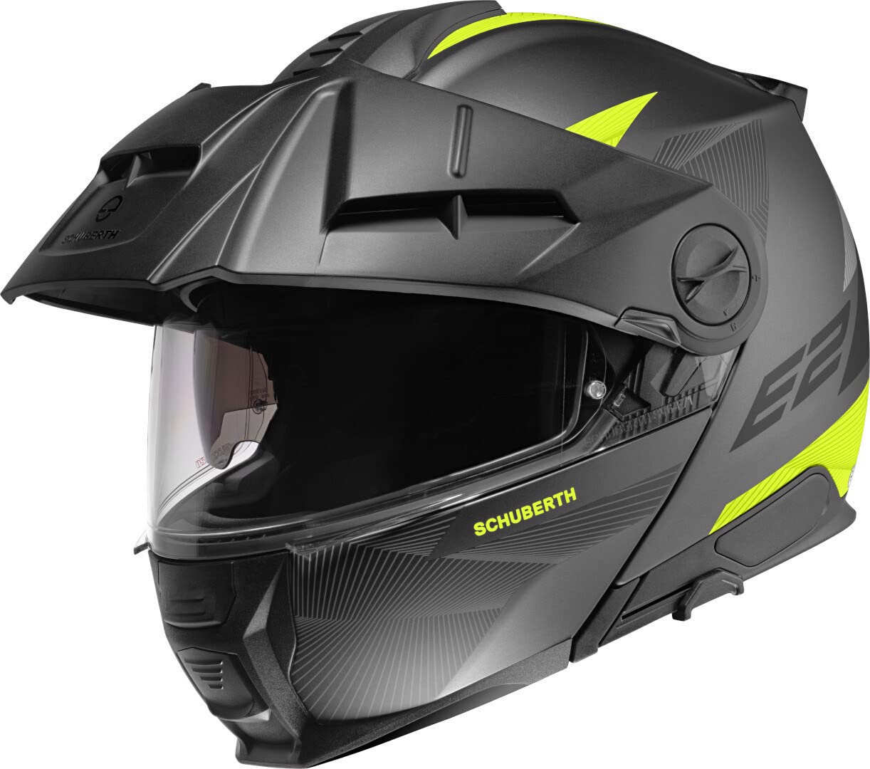 Schuberth E2 Defender Klapphelm, schwarz matt/gelb, M (57) von SCHUBERTH