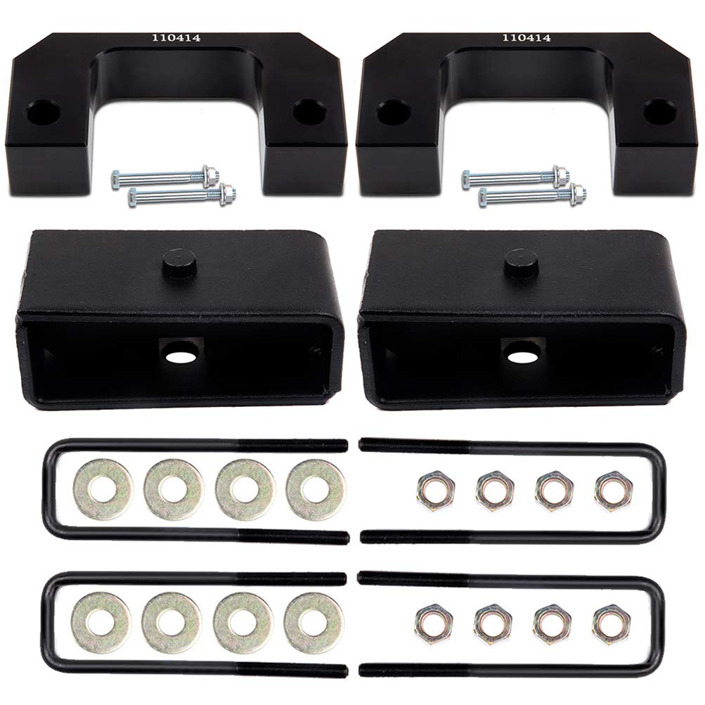 SCITOO 2,5 cm vorne 3,8 cm hinteres Nivellierhebe-Set für Chevrolet 2007–2018 Hebestrebe Abstandshalter kompatibel für Chevrolet für Silverado 1500 4,3 l 2007–2018 Fronthebe-Abstandshalter hinten von SCITOO