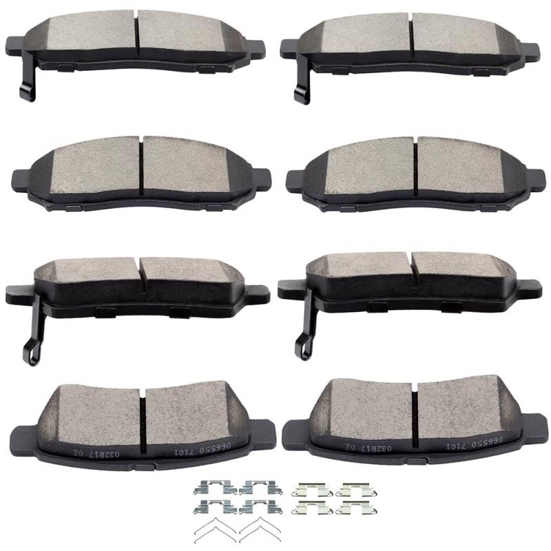 SCITOO Keramik-Bremsbelag-Set für vorne und hinten, passend für 2005–2018 für Nissan Frontier, 2005–2015 für Nissan Xterra, 2009–2012 für Suzuki Equator von SCITOO