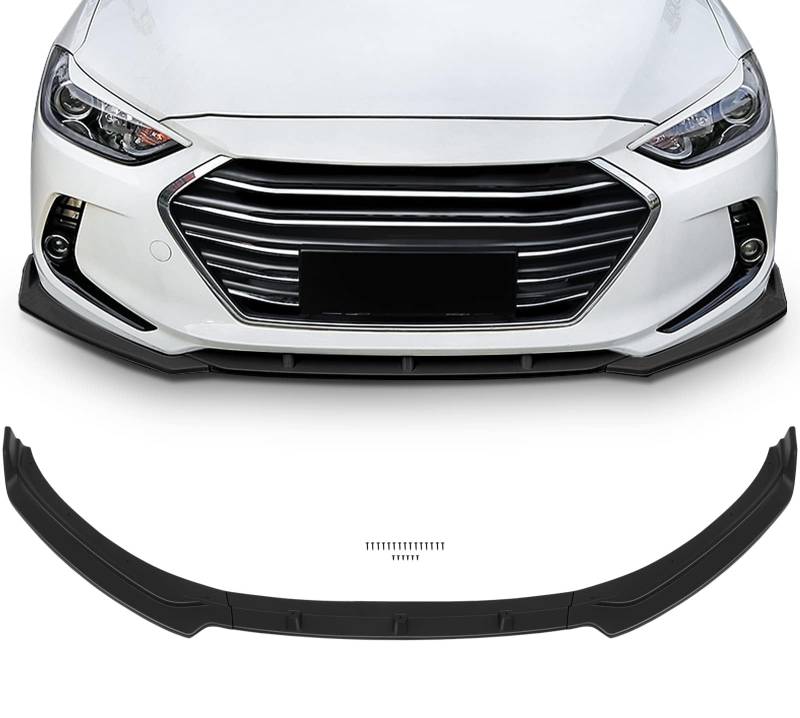 SCITOO Kunststoff-Frontlippen-Spoiler passend für 2017–2018 für Hyundai für Elantra, mattschwarze Frontstoßstangenlippe von SCITOO