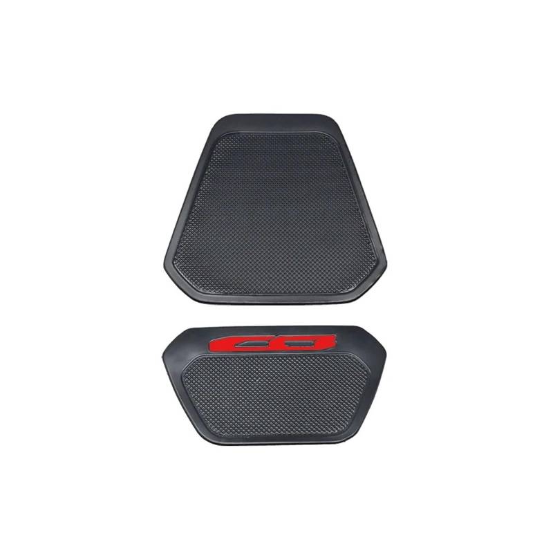 Anti-Rutsch-Kniegriff für den Tank Für CB650F Für CB Für 650F Motorrad Kraftstoff Tank Aufkleber Pad Gummi Aufkleber Schutz Motorrad-Tankpad(Red) von SCMYK